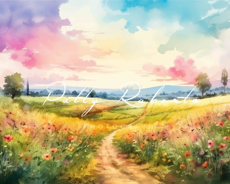 Kate Fleurs sauvages Pays des merveilles Toile de fond Conçu par Patty Robert - Kate Backdrop FR