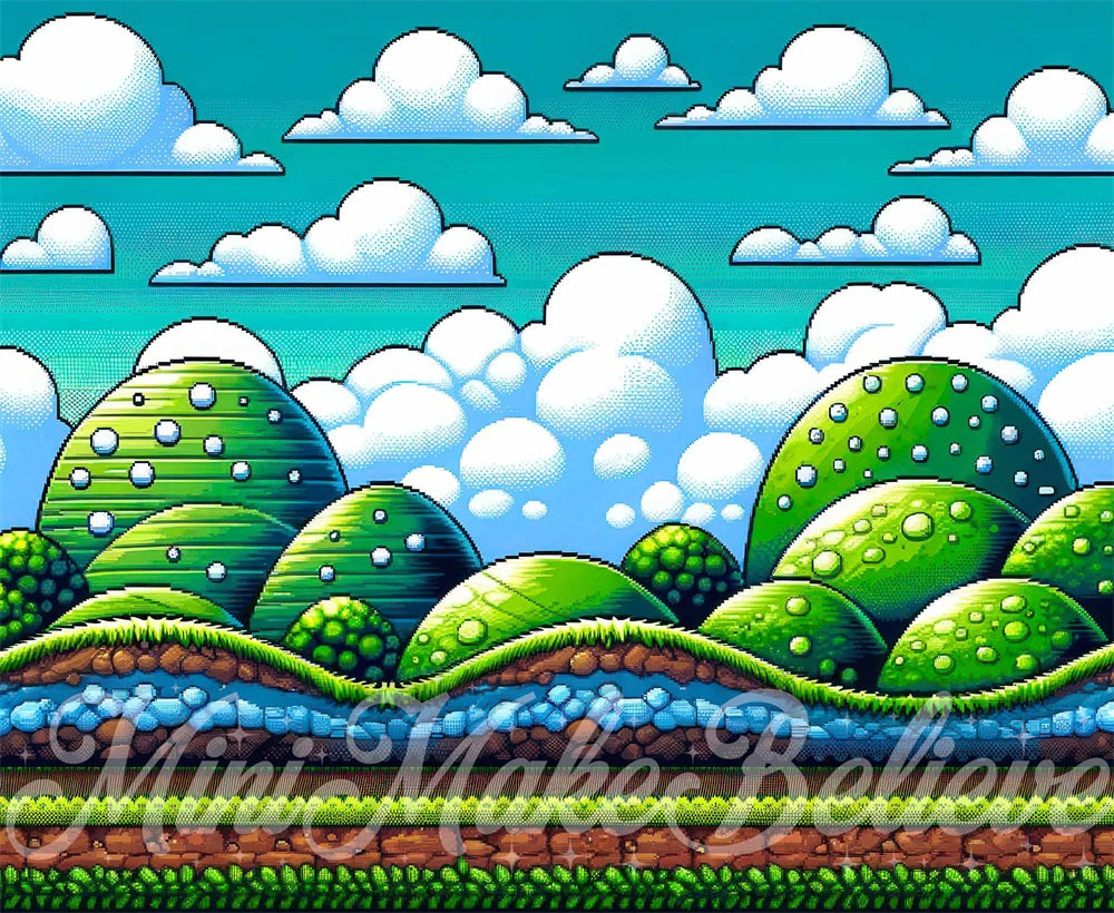 Kate 8 bits Jeu classique Toile de fond conçue par Mini MakeBelieve - Kate Backdrop FR