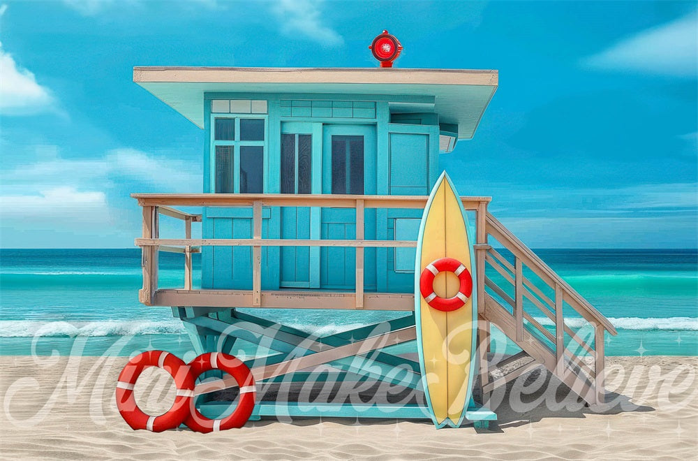Kate Sauveteur Été Mer Plage Toile de fond conçue par Mini MakeBelieve - Kate Backdrop FR