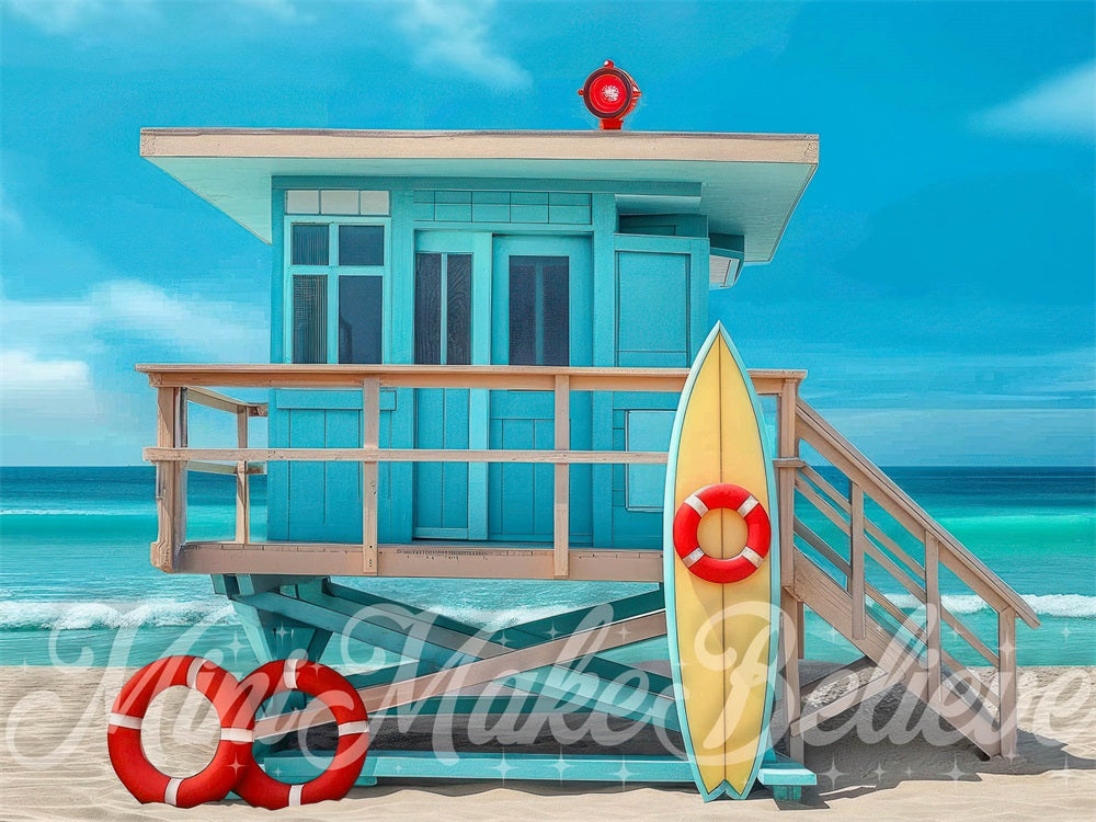 Kate Sauveteur Été Mer Plage Toile de fond conçue par Mini MakeBelieve - Kate Backdrop FR