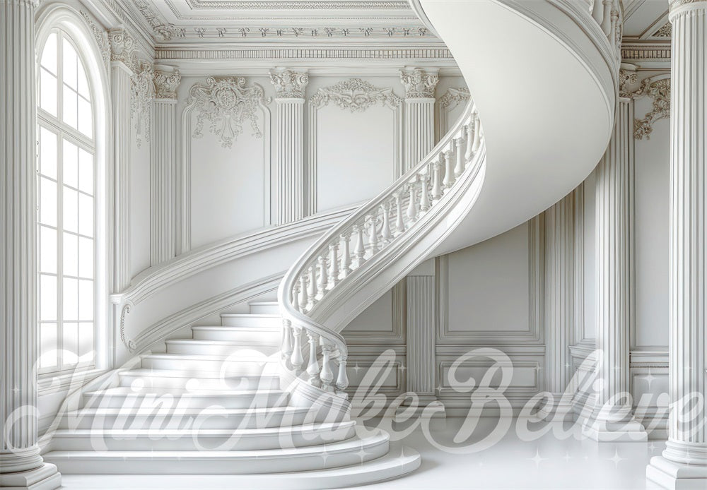 Kate Escaliers Blanc Toile de fond conçue par Mini MakeBelieve - Kate Backdrop FR