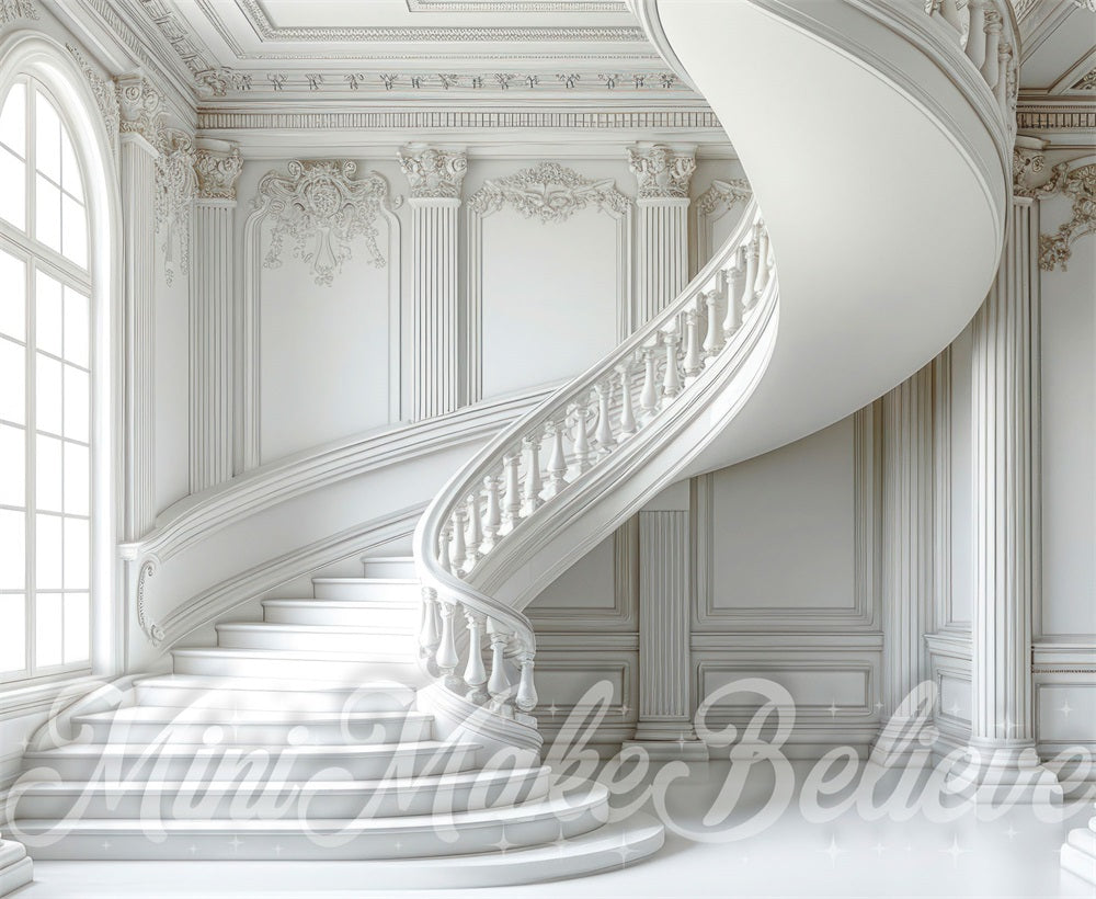 Kate Escaliers Blanc Toile de fond conçue par Mini MakeBelieve - Kate Backdrop FR