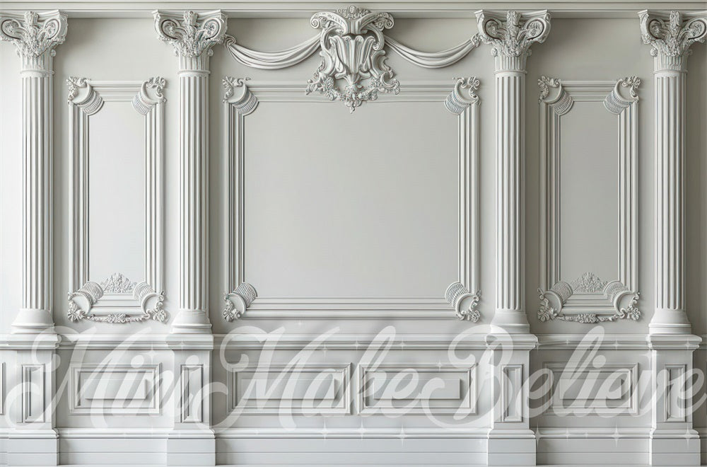 Kate Blanc Mur orné Toile de fond conçue par Mini MakeBelieve - Kate Backdrop FR
