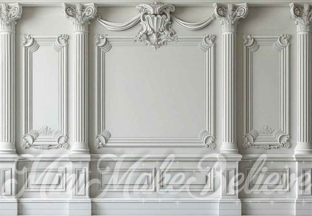 Kate Blanc Mur orné Toile de fond conçue par Mini MakeBelieve - Kate Backdrop FR