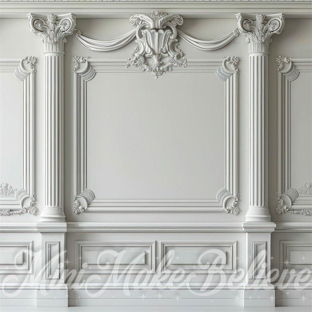 Kate Blanc Mur orné Toile de fond conçue par Mini MakeBelieve - Kate Backdrop FR