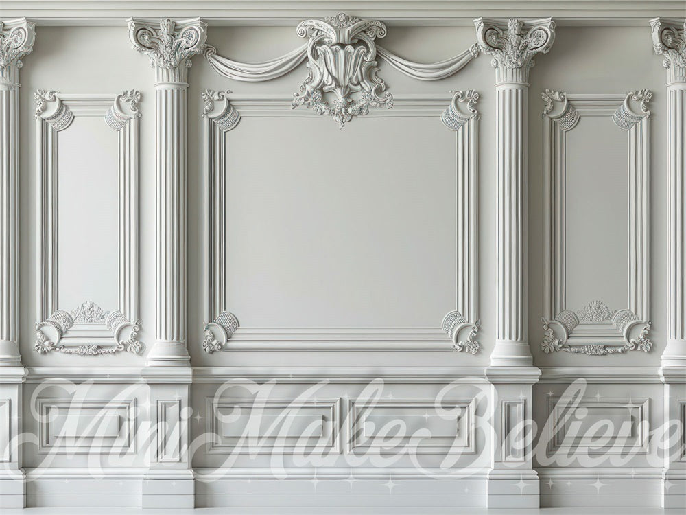 Kate Blanc Mur orné Toile de fond conçue par Mini MakeBelieve - Kate Backdrop FR