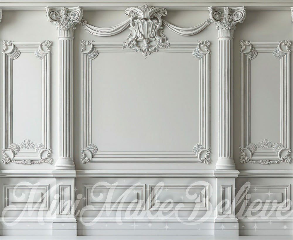 Kate Blanc Mur orné Toile de fond conçue par Mini MakeBelieve - Kate Backdrop FR