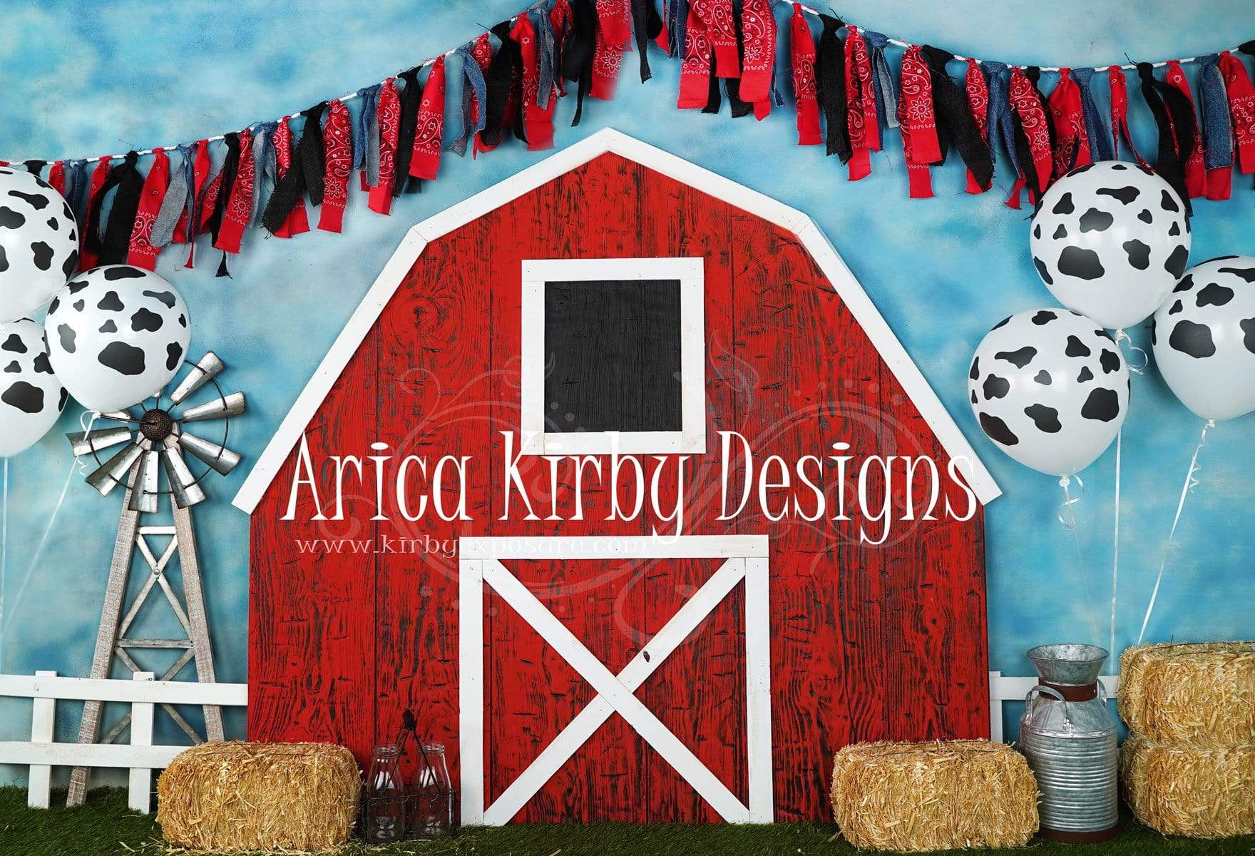 Katebackdrop£ºKate Barnyard Fun Balloons Children Backdrops Designed by Arica Kirby
