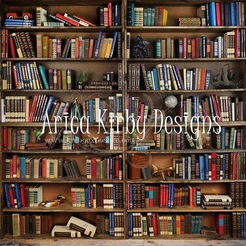 Katebackdrop鎷㈡綖Kate Bookshelf Back to School Children Backdrop Designed by Arica Kirby