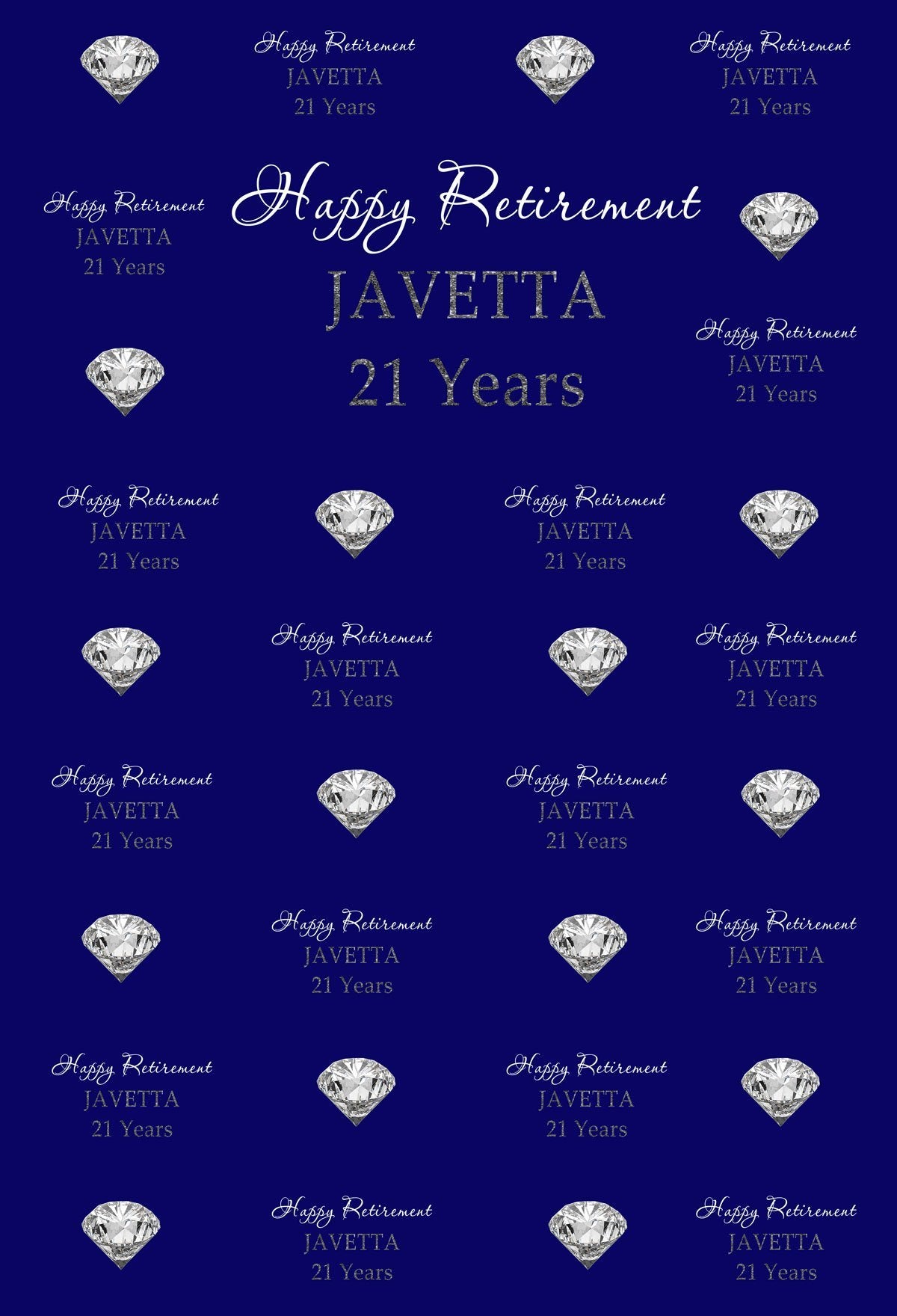 Kate 21th Birthday Party Blue Backdrop with Diamond Step and Repeat - Kate backdrops UK