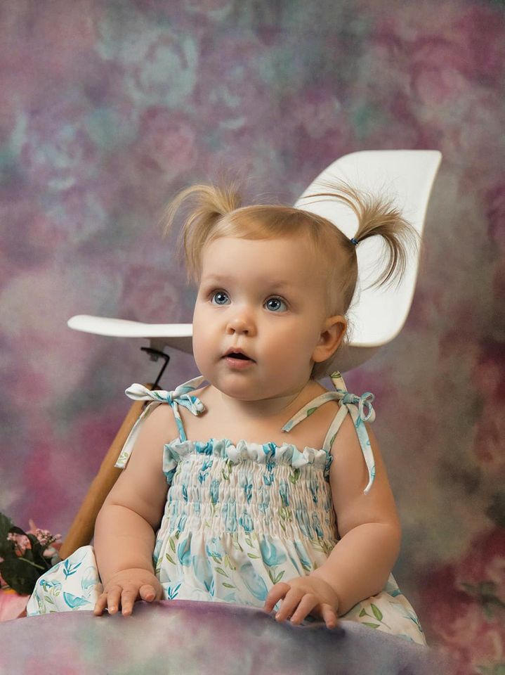 Kate Fleurs Rose & Bleu Portrait Toile de fond pour la photographie - Kate Backdrop FR