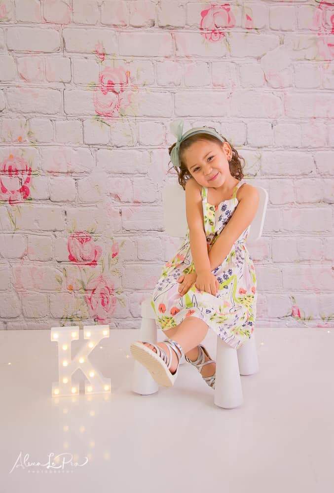 Kate Mur de brique Fleurs Fête des mères Toile de fond pour la photographie - Kate Backdrop FR