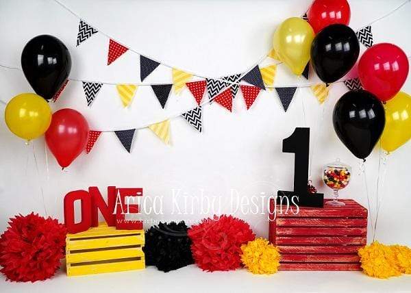 Katebackdrop£ºKate Balloons Mouse Baby 1st Cake Smash Backdrop designed by Arica Kirby