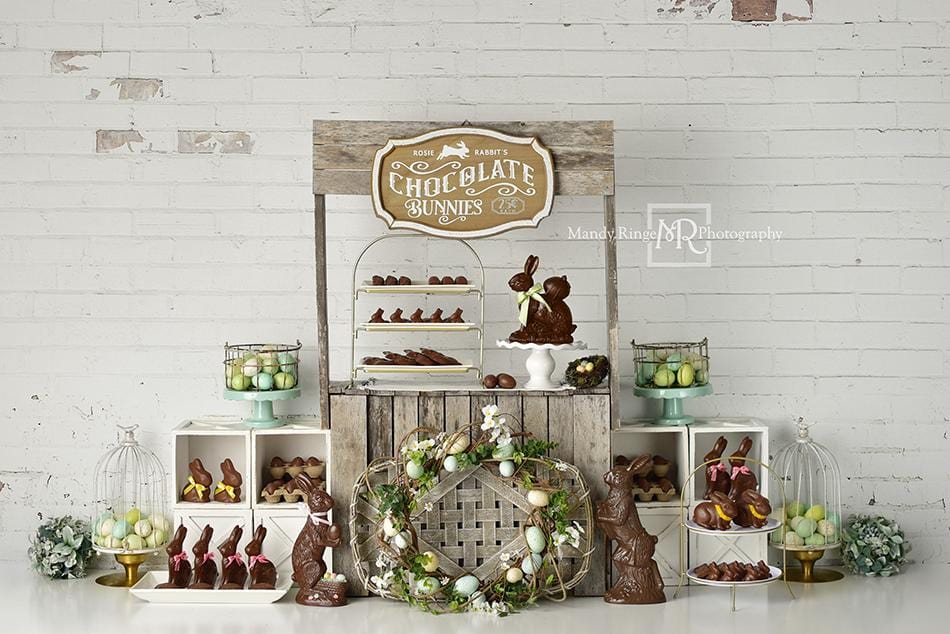 Kate Lapins en chocolat Pâques Oeufs Toile de fond conçue par Mandy Ringe Photography