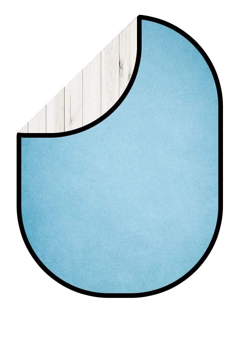 Katebackdrop£ºKate White Wood / Light Blue Collapsible Backdrop Photography 5X6.5ft(1.5x2m)
