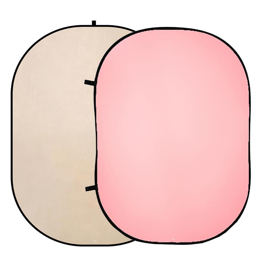 Kate Double-face Abstrait Crème/Rose Photographie Toile de fond Pliable 5x6.5pi(1.5x2m) - Kate Backdrop FR