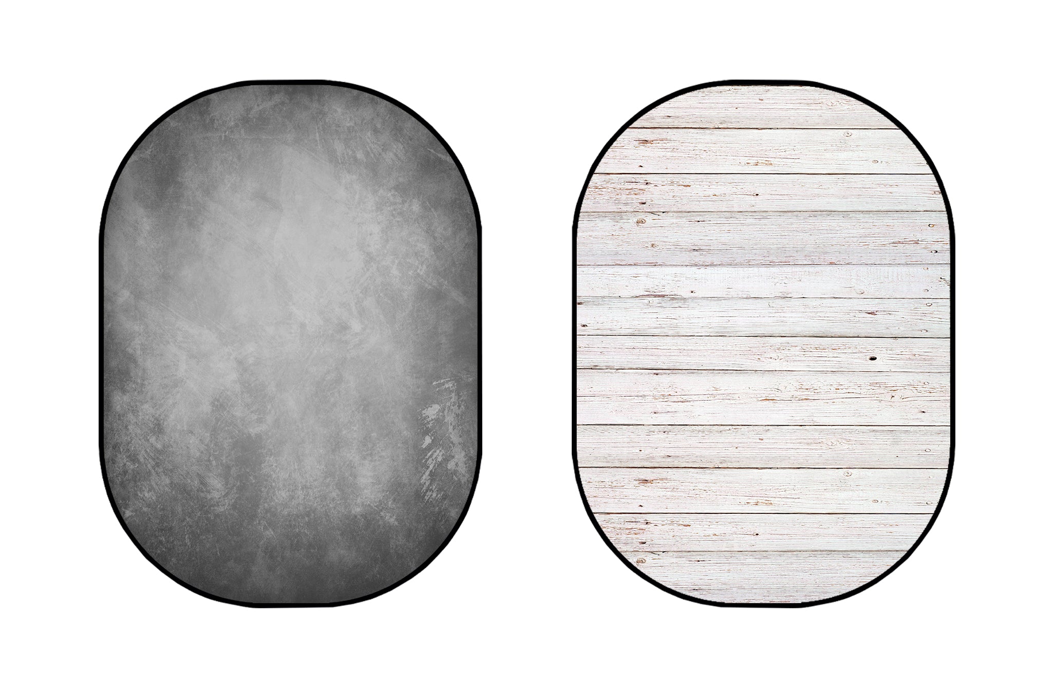 Kate Double-face Bois Blanc/Abstrait Gris Photographie Toile de fond Pliable 5x6.5pi(1.5x2m) - Kate Backdrop FR