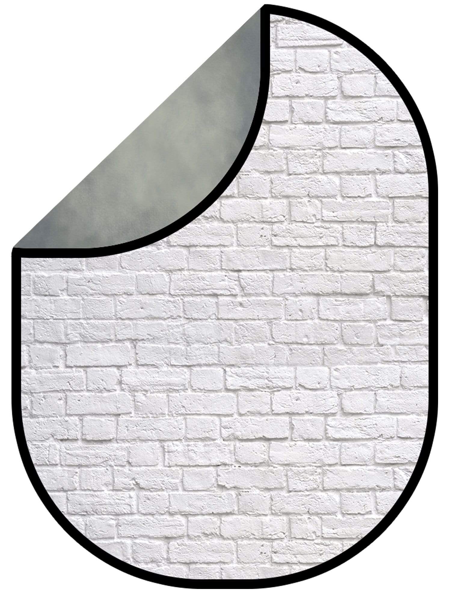 Katebackdrop£ºKate Cold Tones Of Gray And Little Green/White Brick Solid Collapsible Backdrop Photography 5X6.5ft(1.5x2m)