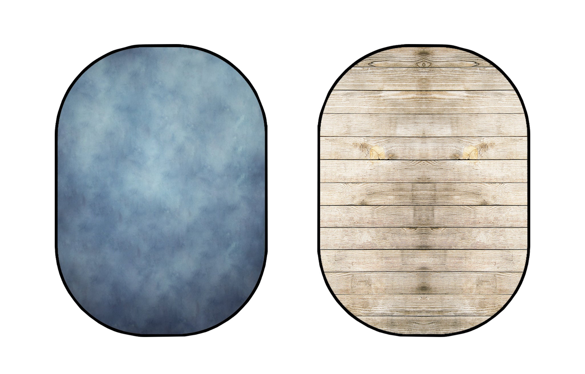 Kate Double-face Bleu clair/Bois Crème clair Photographie Toile de fond Pliable 5x6.5pi(1.5x2m) - Kate Backdrop FR