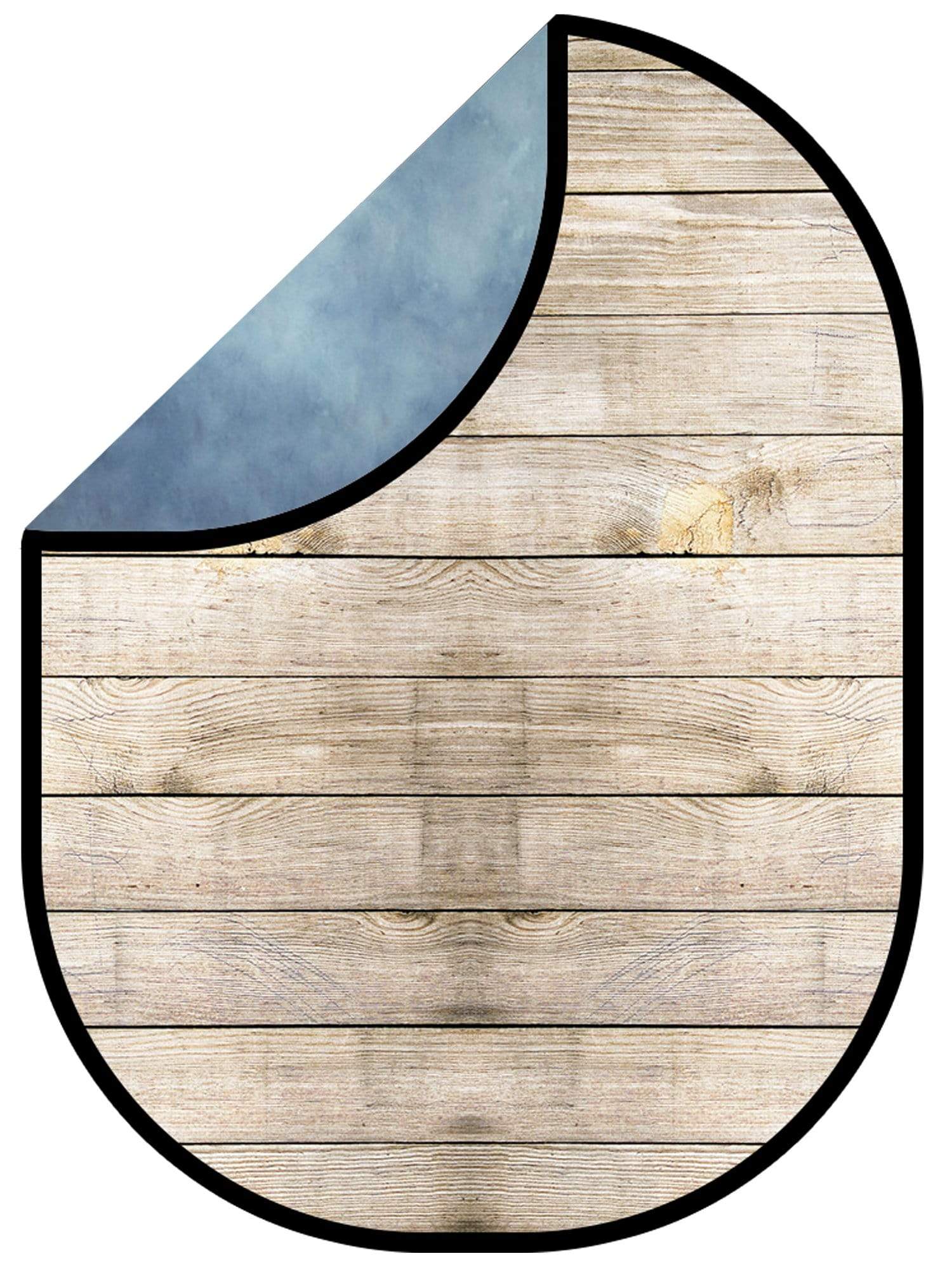 Katebackdrop£ºKate Blue Texture/Light Creamy-White Wooden Collapsible Backdrop Photography 5X6.5ft(1.5x2m)