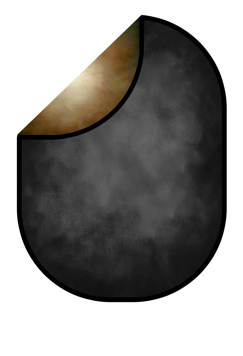 Kate Double-face Abstrait Noir/ Marron Portrait Photographie Toile de fond Pliable 5x6.5pi(1.5x2m) - Kate Backdrop FR