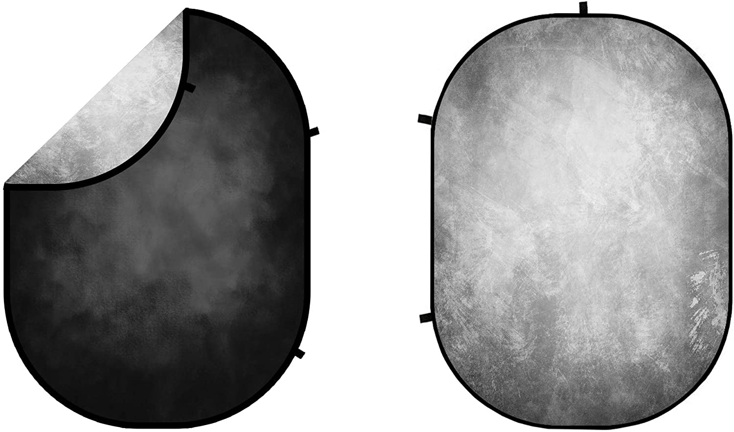 Kate Double-face Abstrait Gris foncé/Gris clair Photographie Toile de fond Pliable 5x6.5pi(1.5x2m) - Kate Backdrop FR
