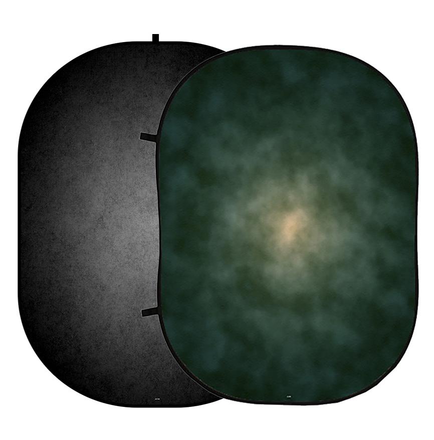 Kate Double-face Abstrait Vert foncé/Noir Photographie Toile de fond Pliable 5x6.5pi(1.5x2m) - Kate Backdrop FR