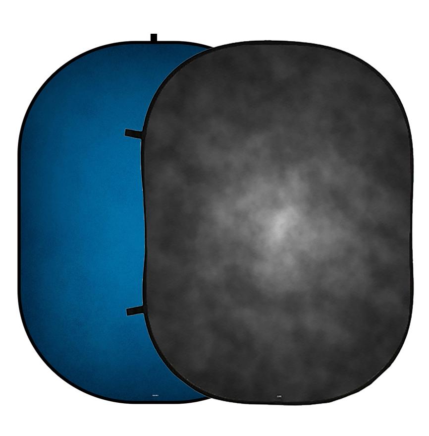 Kate Double-face Abstrait Gris foncé/Bleu Photographie Toile de fond Pliable 5x6.5pi(1.5x2m) - Kate Backdrop FR