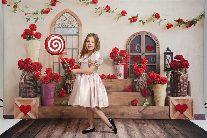 Kate Romantique La Saint-Valentin Roses Toile de fond conçue par Emetselch - Kate Backdrop FR