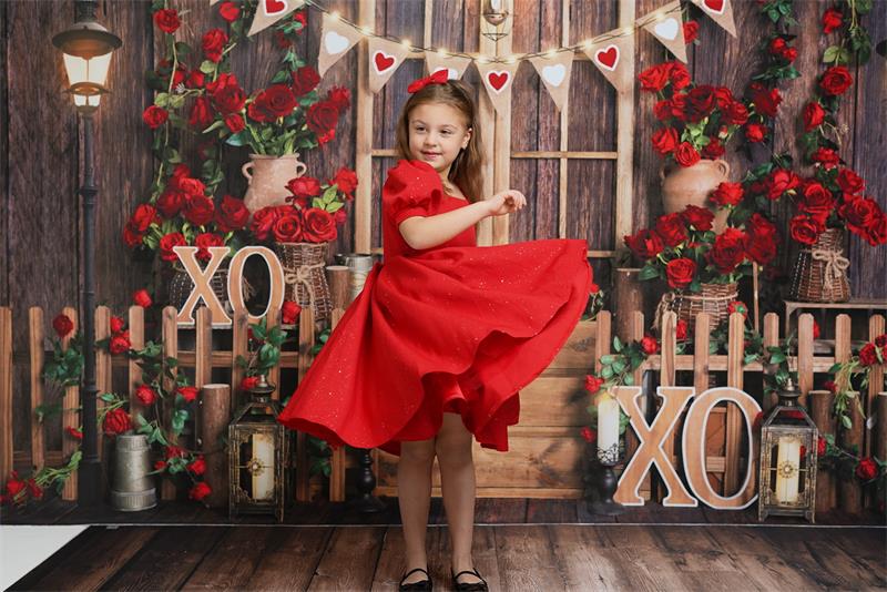 Kate Tableau Rose Manoir Saint-Valentin Toile de fond conçue par Emetselch - Kate Backdrop FR