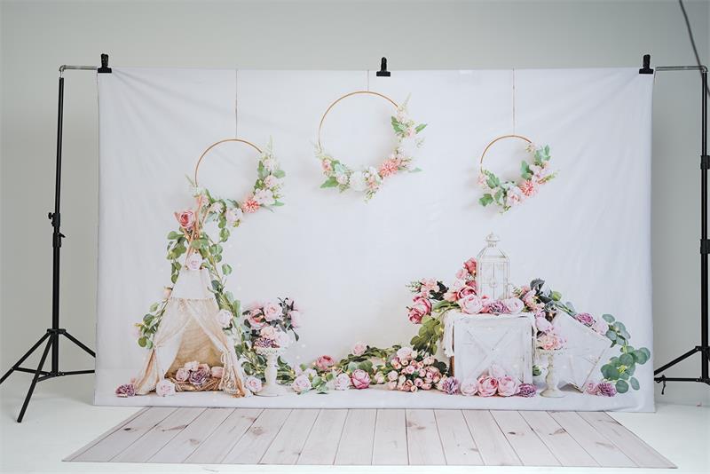 Kate Anniversaire Saint-Valentin Boho Blanc Toile de fond conçue par Emetselch - Kate Backdrop FR
