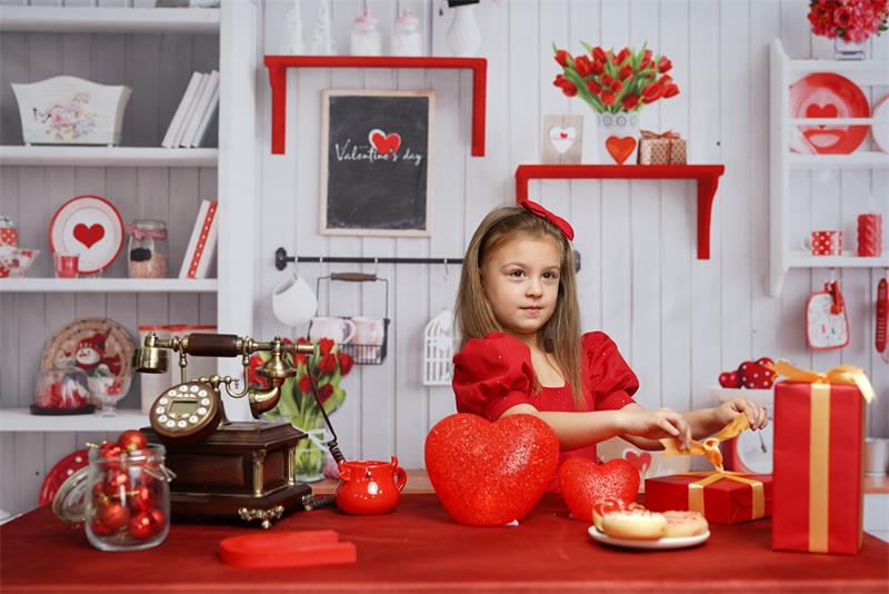 Kate Cuisine Amour Saint-Valentin Toile de fond pour la photographie - Kate Backdrop FR