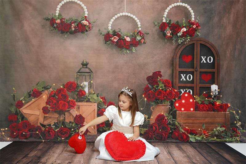 Kate Saint-Valentin Vintage Roses rouges Toile de fond conçue par Emetselch - Kate Backdrop FR