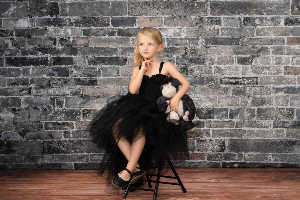 Kate Mur de briques Ton foncé Noir Portrait Toile de fond conçue par Emetselch - Kate Backdrop FR