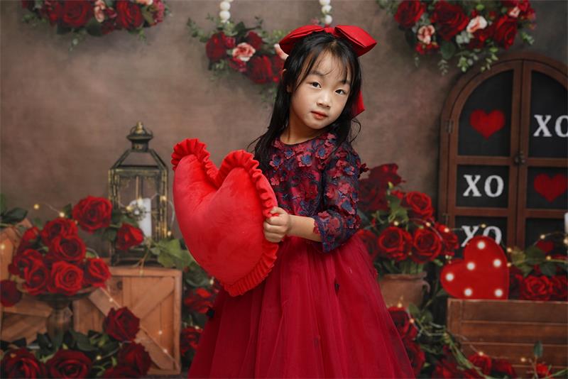 Kate Saint-Valentin Vintage Roses rouges Toile de fond conçue par Emetselch - Kate Backdrop FR