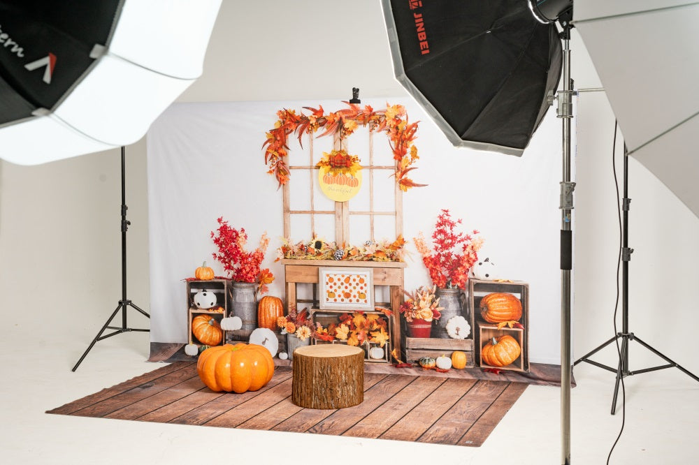Kate Feuilles Action de grâces Automne Toile de fond conçue par Uta Mueller Photographie - Kate Backdrop FR