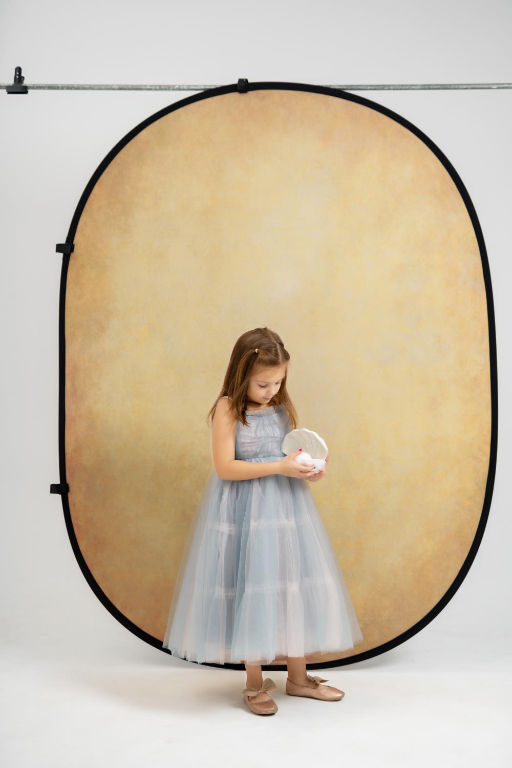 Kate Double-face Abstrait Crème/Bleu foncé Photographie Toile de fond Pliable 5x6.5pi(1.5x2m) - Kate Backdrop FR