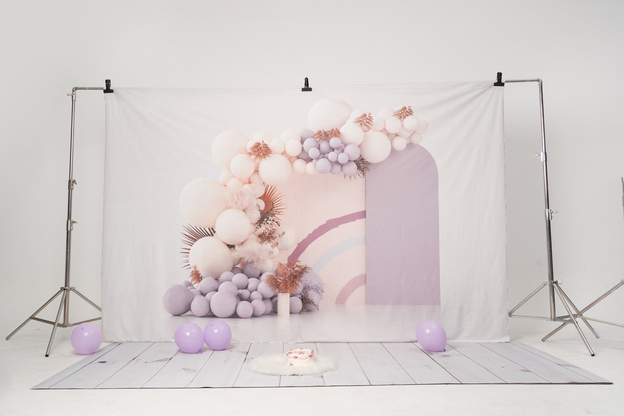 Kate Ballons Boho Violet Anniversaire Toile de fond conçue par Uta Mueller Photographie - Kate Backdrop FR