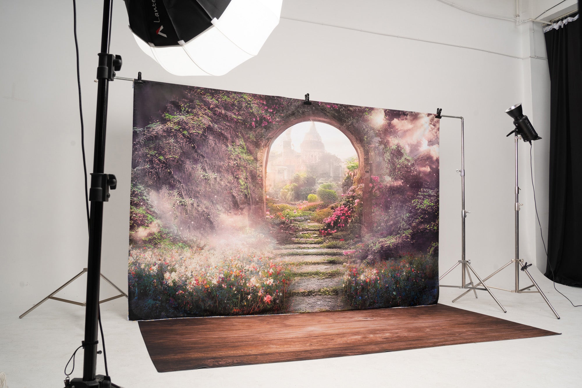 Kate Château Jardin Fleurs magiques Printemps Toile de fond pour la photographie