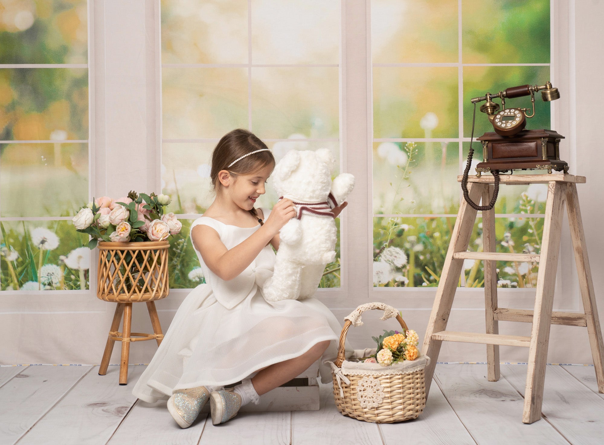 Kate Jardin Printemps Vert Fenêtre Toile de fond conçue par Emetselch - Kate Backdrop FR