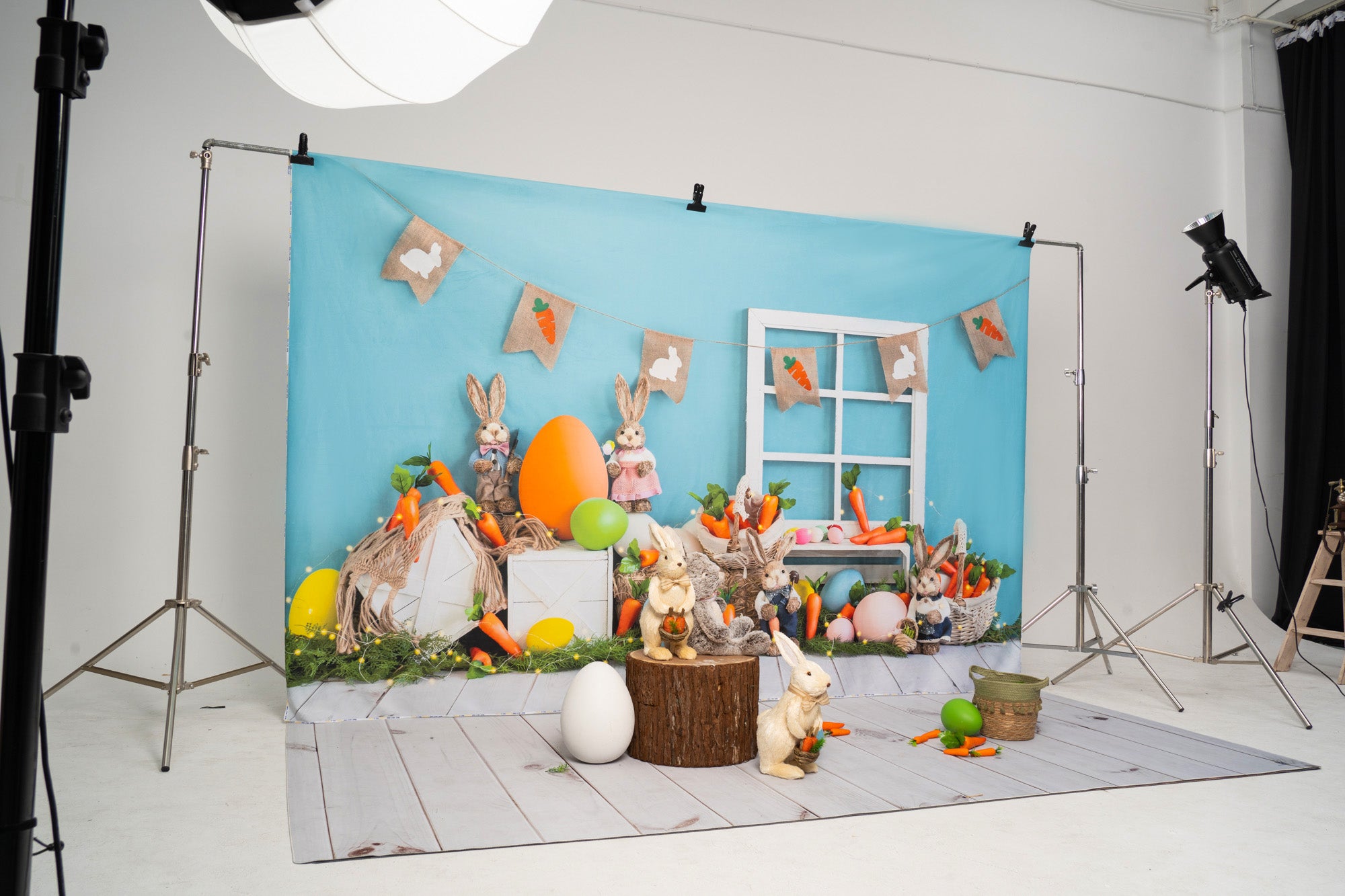 Kate Lapins Pâques Carottes Bleu Enfant Toile de fond Conçu par Emetselch - Kate Backdrop FR