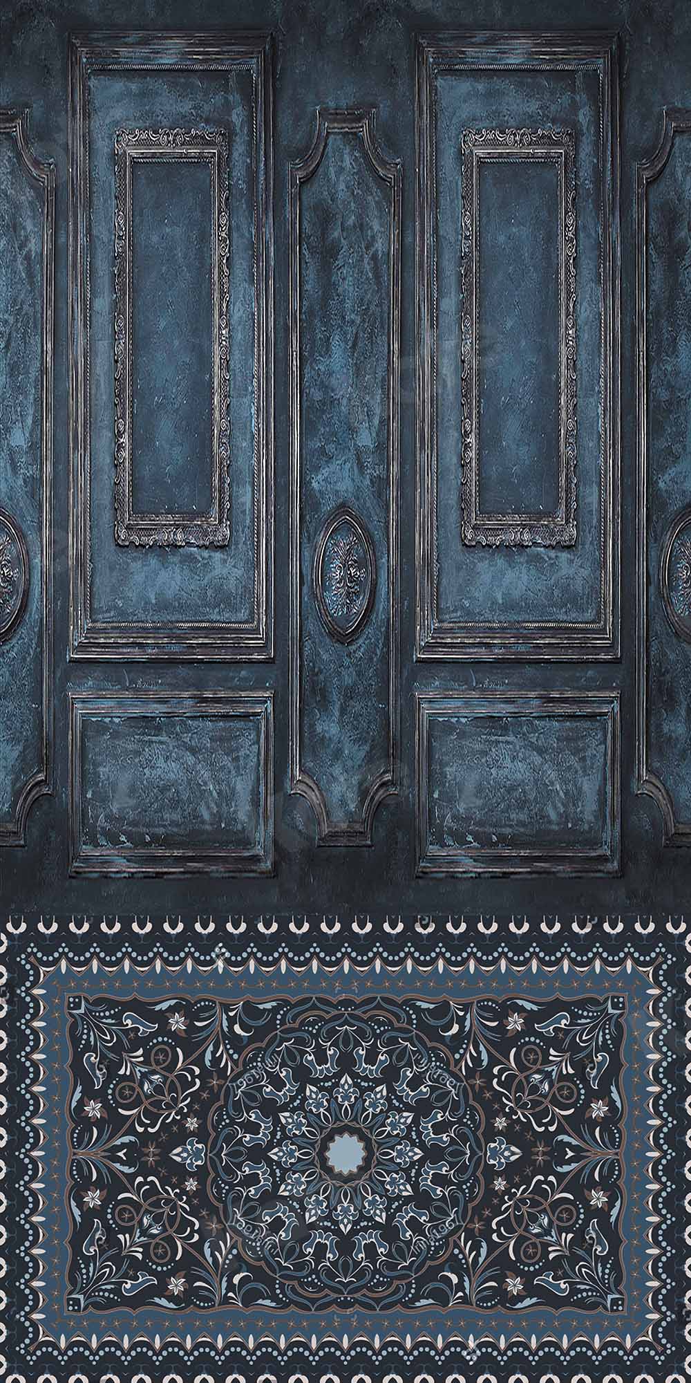 Kate Sweep Mur-à-Sol Tapis Mural Rétro Bleu Toile de fond pour la photographie - Kate Backdrop FR