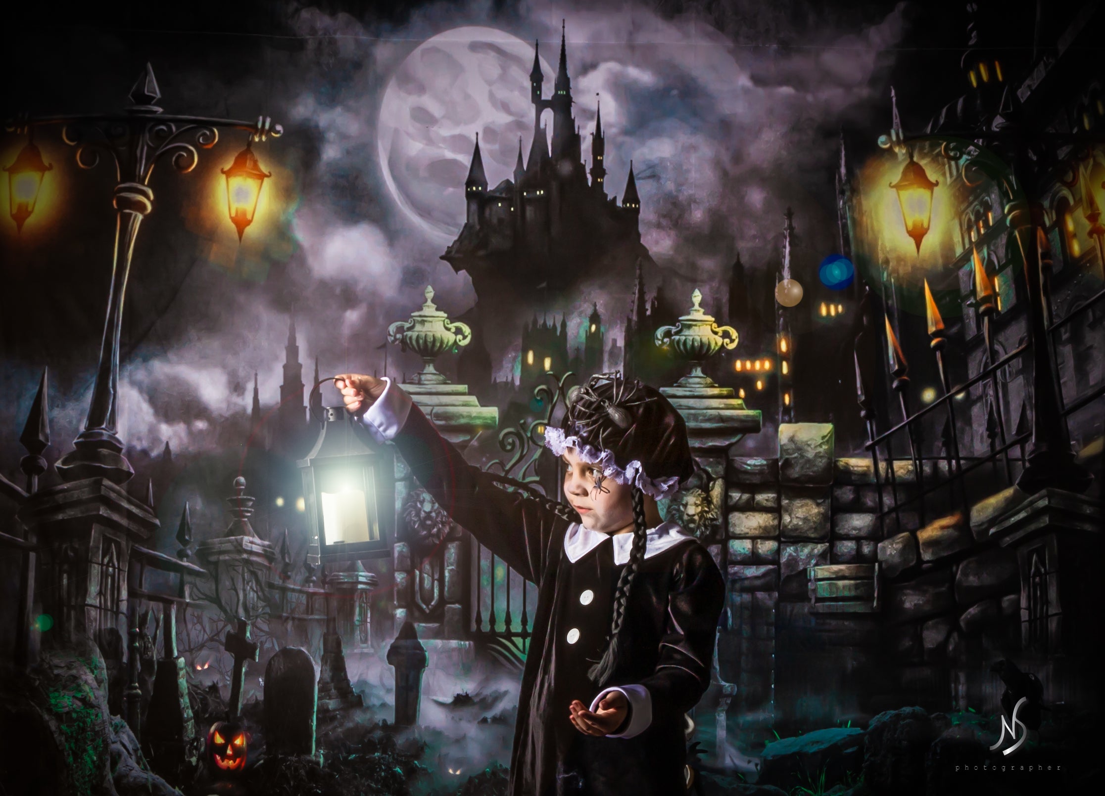 Kate Château Porte Nuit Halloween Toile de fond pour la photographie - Kate Backdrop FR
