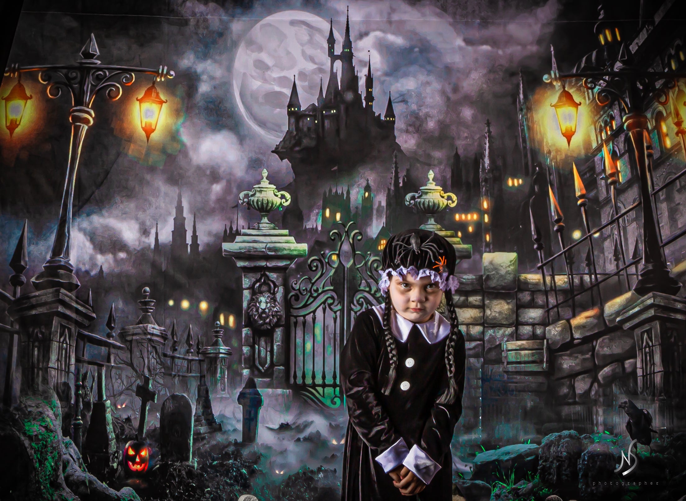 Kate Château Porte Nuit Halloween Toile de fond pour la photographie - Kate Backdrop FR