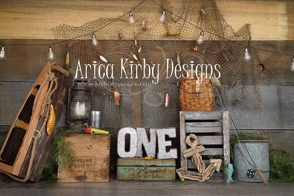 Katebackdrop£ºKate Children 1st Birthday Go Fishing Backdrop for Photography Designed By Arica Kirby