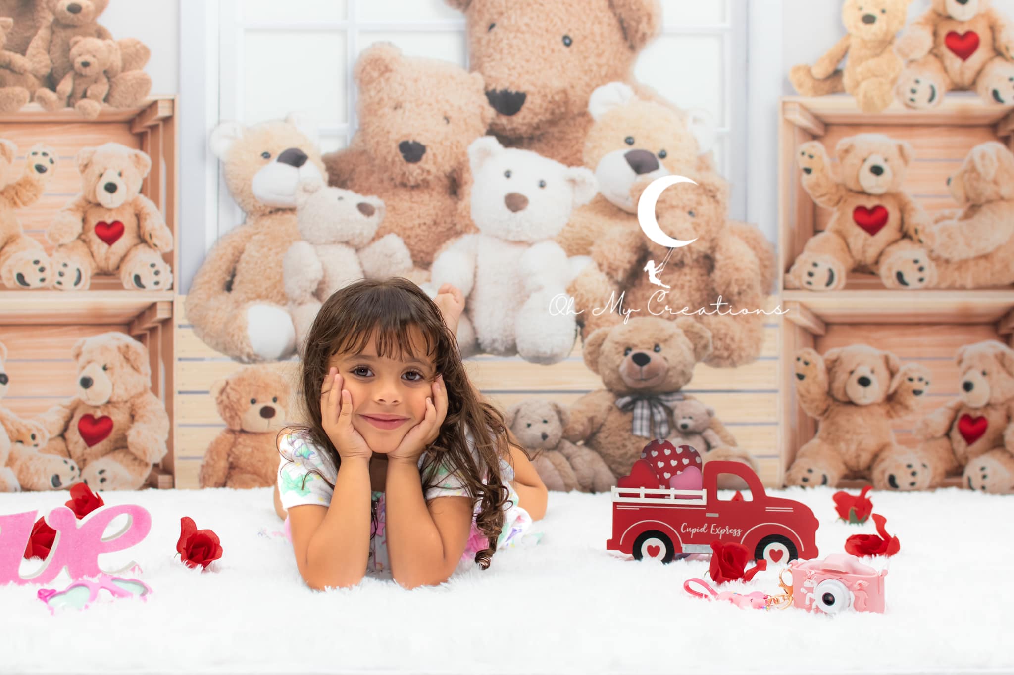 Kate Amour Ours en peluche Saint-Valentin Toile de fond pour la photographie - Kate Backdrop FR