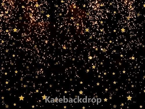 Katebackdrop£ºKate Black Golden Stars Bokeh Children Backdrop Designed by Jerry_sina