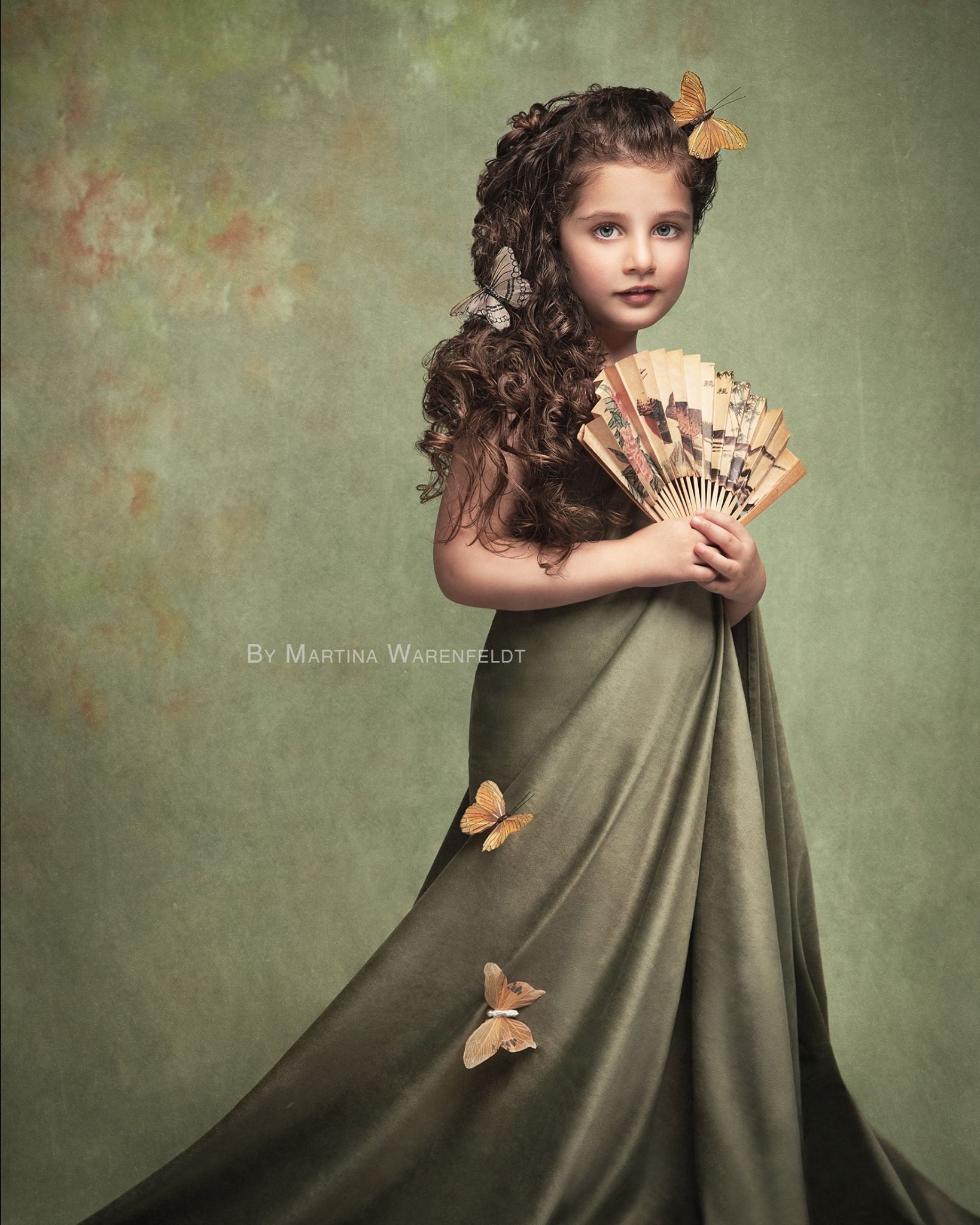 Kate Beaux-arts Fleurs Vert Abstrait Toile de fond conçue par Jerry_Sina - Kate Backdrop FR