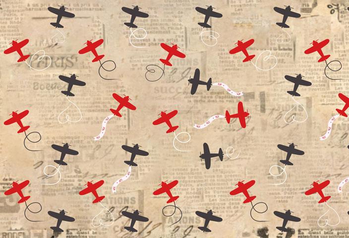 Kate Rétro Avion Enfant Jaune Toile de fond pour la photographie conçue par Jerry_Sina - Kate Backdrop FR