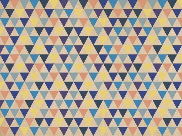 Kate Triangles Jaune Bleu Rétro Portrait Toile de fond conçue par jerry_sina - Kate Backdrop FR